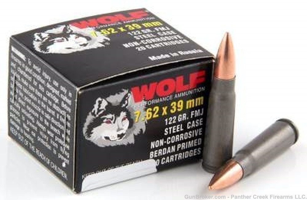 Wolf 7.62x39mm FMJ 122gr 1000 rounds NIB Performance Ammunition IN STOCK-img-3