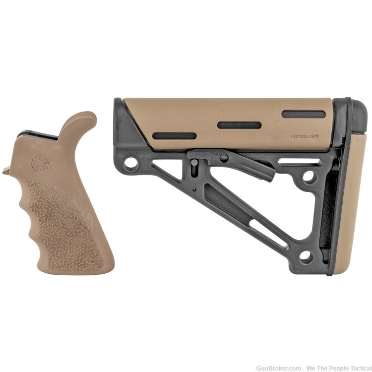 Hogue OverMolded Pistol Grip w/ Beavertail Finger Grooves & Stock Mil-Spec -img-0