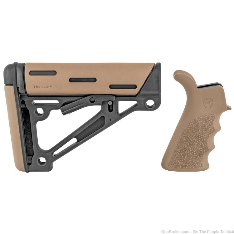 Hogue OverMolded Pistol Grip w/ Beavertail Finger Grooves & Stock Mil-Spec -img-1