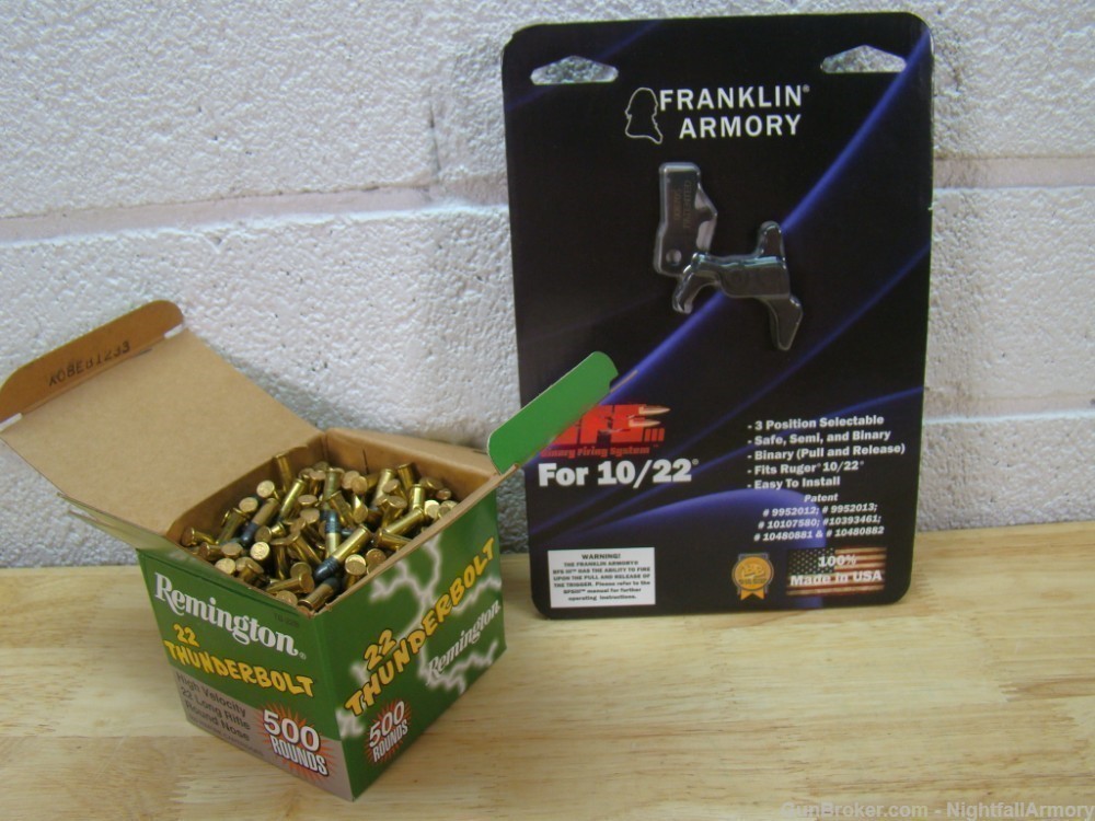 Franklin BFSIII 10/22 Binary Trigger w 500 rds Remington Thunderbolt .22LR-img-0