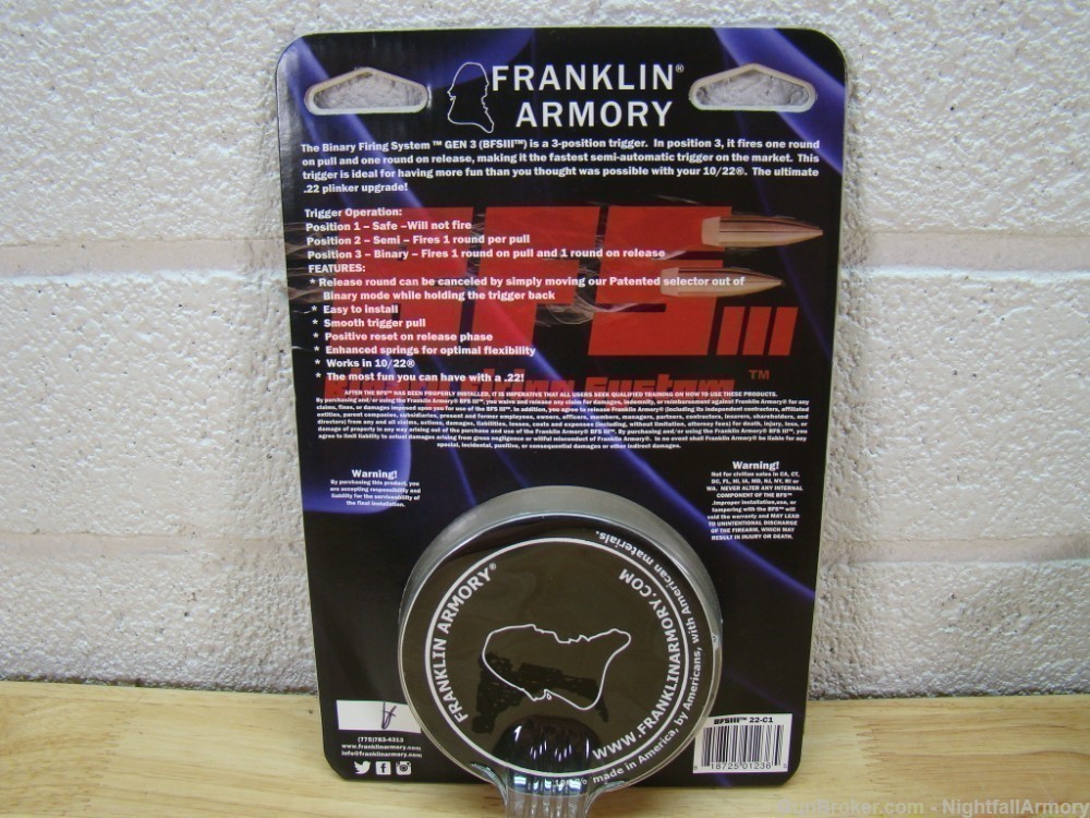 Franklin BFSIII 10/22 Binary Trigger w 500 rds Remington Thunderbolt .22LR-img-5