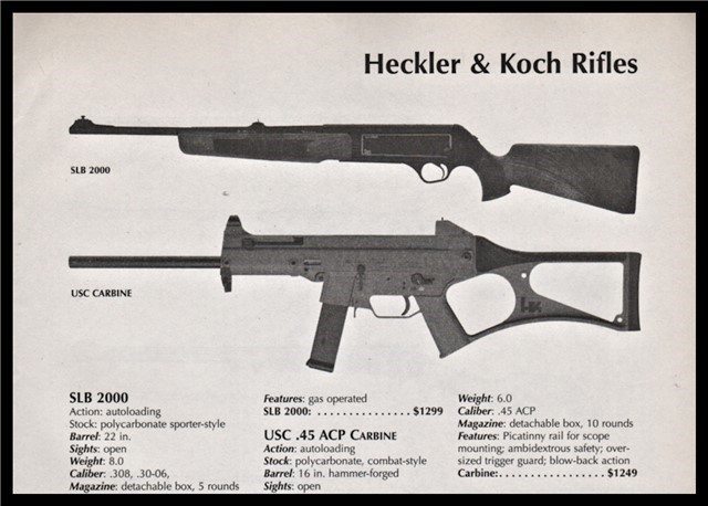 2004 HECKLER & KOCH SLB2000 USC Carbine Print AD-img-0