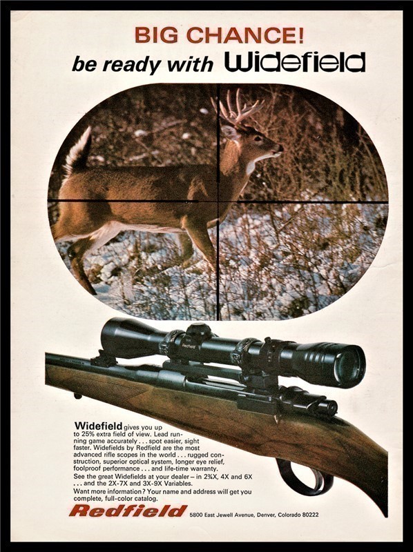 1971 REDFIELD Scope Original PRINT AD Vintage Advertising w/Whitetail Buck-img-0