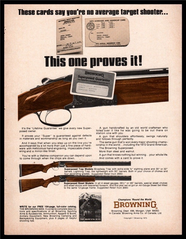 1973 BROWNING Superposed Trap & Skeet Shotgun AD-img-0