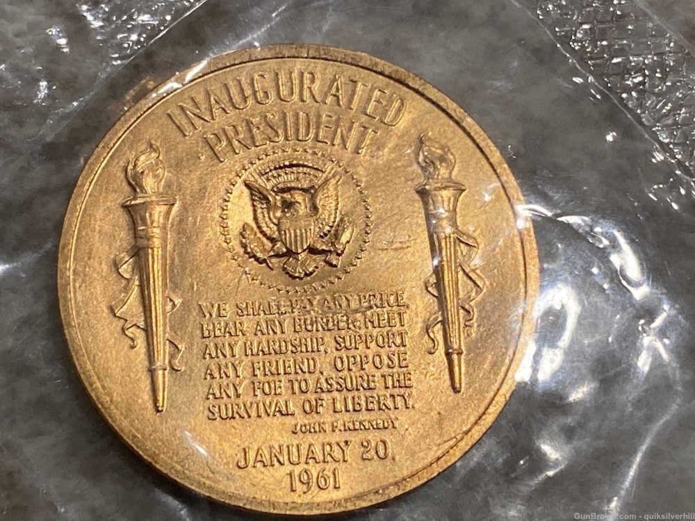 John F. Kennedy JFK 1961 Inauguration Commemorative Coin Sealed-img-2