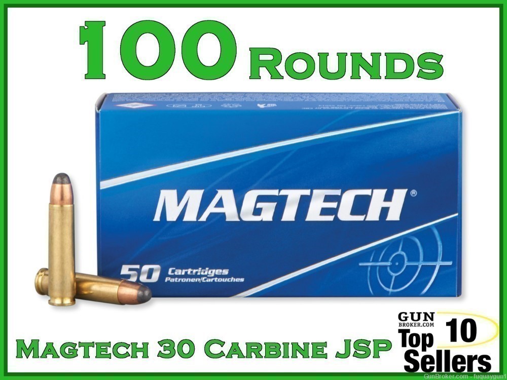 Magtech 30 CARBINE Ammo 110 gr Jacketed Soft Point JSP Defense 100 ROUNDS  -img-0