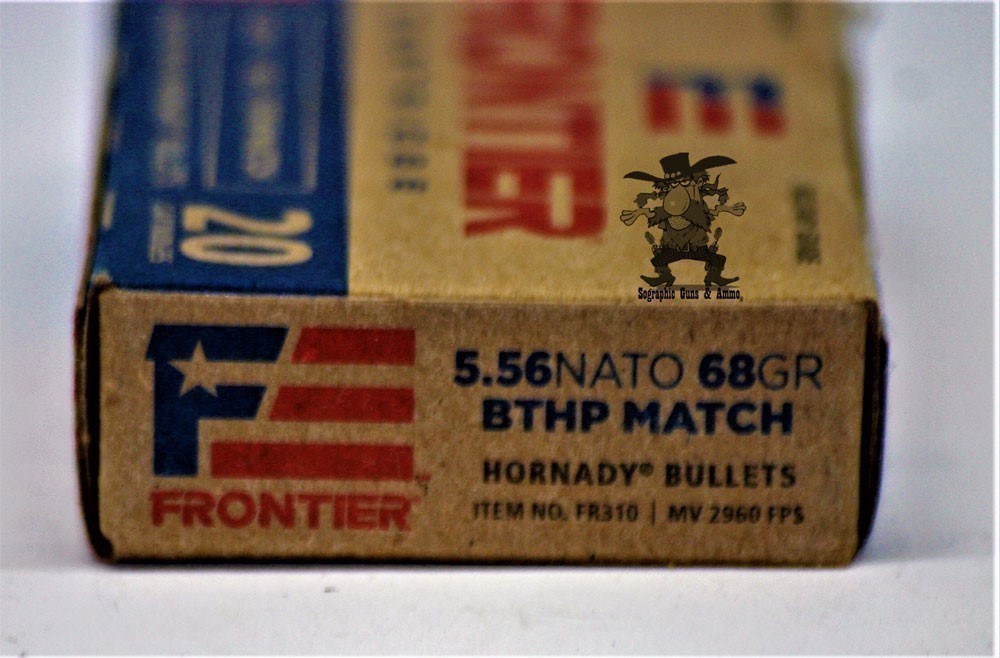 5.56 BTHP HP Hornady Frontier JHP 68 Grain FR 310 NATO 20 Rounds-img-1