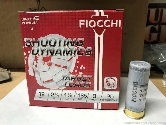 Fiocchi 12SD18L8 12ga 2 3/4 in. 1 1/8oz 8 shot 250 Rounds Target Load-img-0