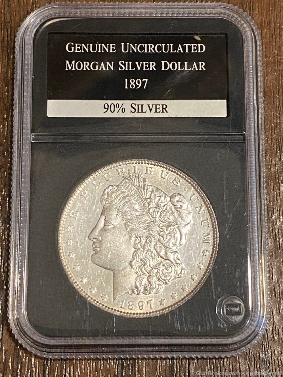 Beautiful BU 1897 Morgan Silver Dollar in Case-img-0