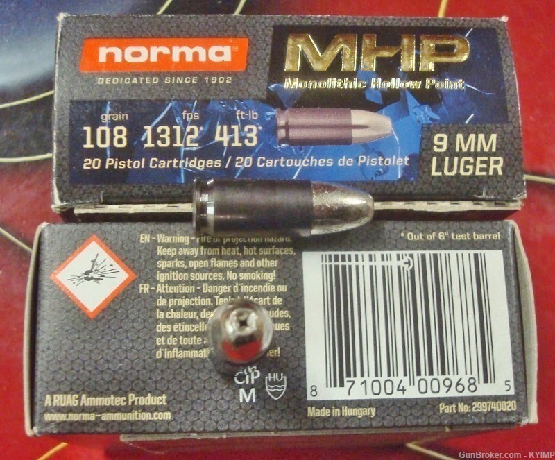 200 NORMA 9mm JHP 115 grain JHP MoNoLiThIc HOLLOW POINT NEW ammunition-img-3