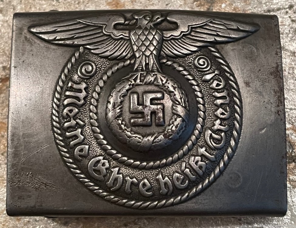 Authentic WWII WW2 German Waffen SS Belt Buckle RODO-img-0
