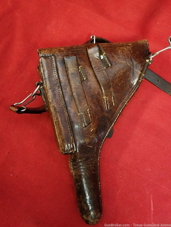 SWISS LUGER LEATHER HOLSTER ORIGINAL ARMY EQUIPMENT-img-5