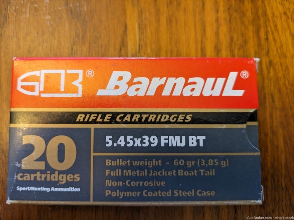Barnaul 5.45x39 60 grain fmj Steel Case 200 rounds AK 74 ammo-img-0