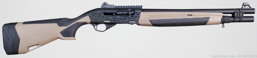TYPHOON PHOENIX FPX FDE TACTICAL W/ GHOST RING SIGHTS 18.5" BBL 12A-img-0