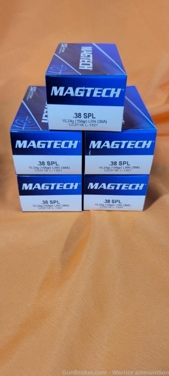 250 rds Magtech .38 Special 158 grain LRN Lead Round Nose-img-0