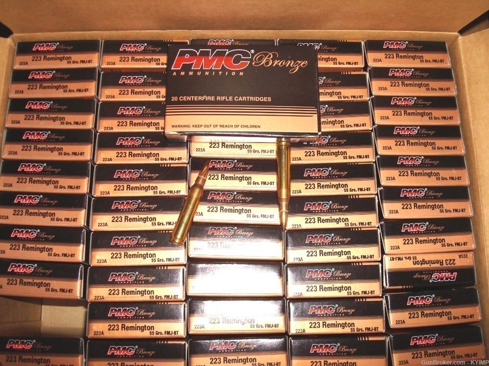 1000 PMC FMJ 55 grain FMJ .223 Factory NEW Bronze Ammo 223A-img-6