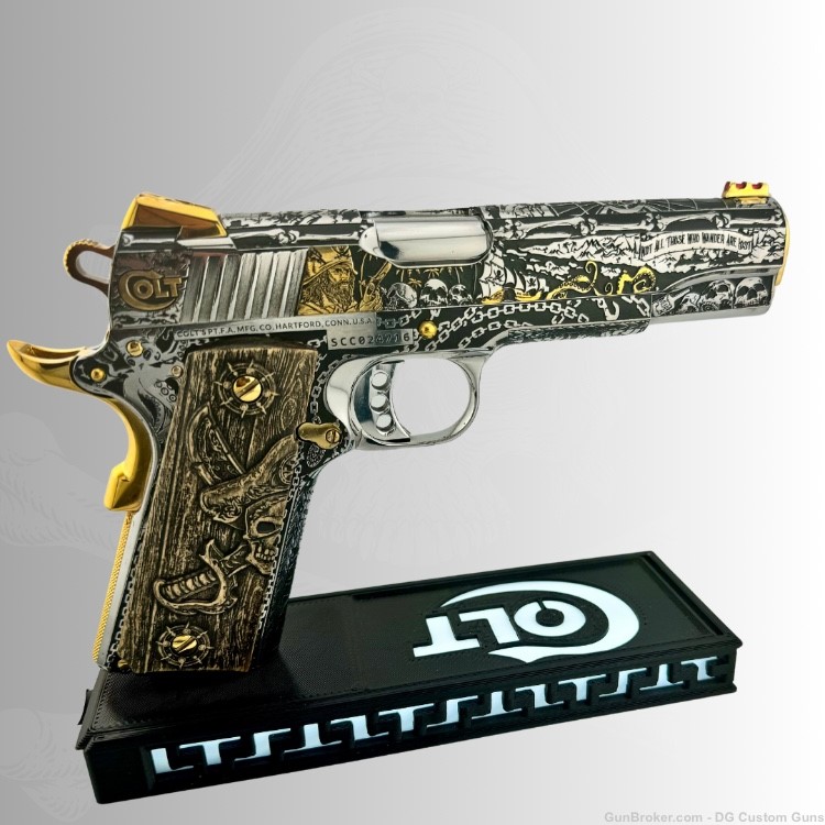 Colt 1911 45acp Pirate engraved collectors series w/ custom grips-img-4