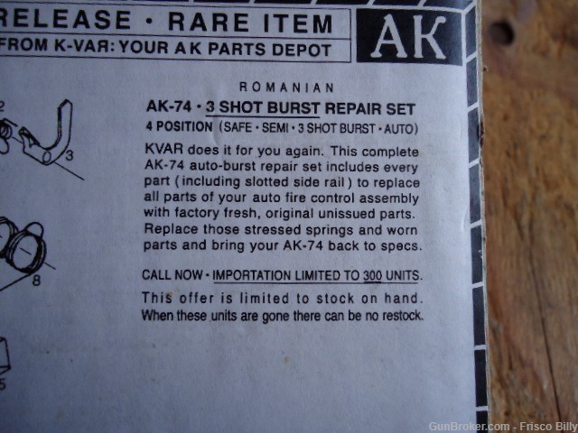 K-VAR AK-74 3-SHOT BURST REPAIR PARTS KIT-img-1