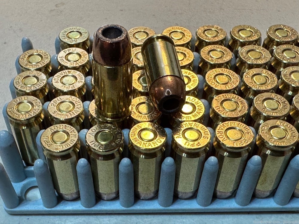 50 rounds of PPU Defense Line 9x18mm 9mm Makarov 95gr JHP brass cased ammo-img-3