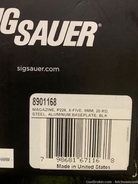 1 Mag Sig Sauer P226 X-FIVE 20rd 9mm part no. 8901168-img-1