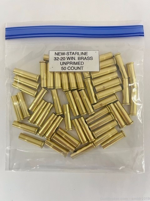 "FACTORY NEW" Starline 32-20 Winchester Brass Unprimed 50 Ct Bags-img-0