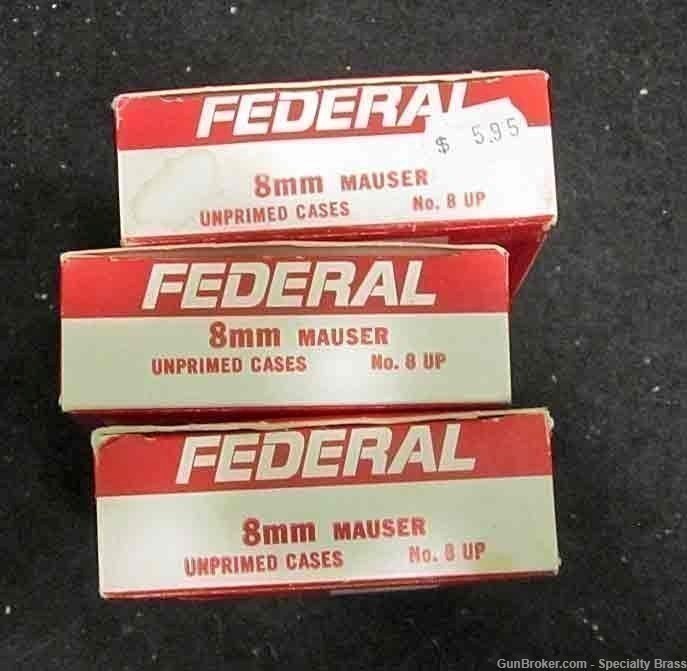 60 PC Brand New Federal 8mm Mauser Brass - Flat Rate Shipping-img-0