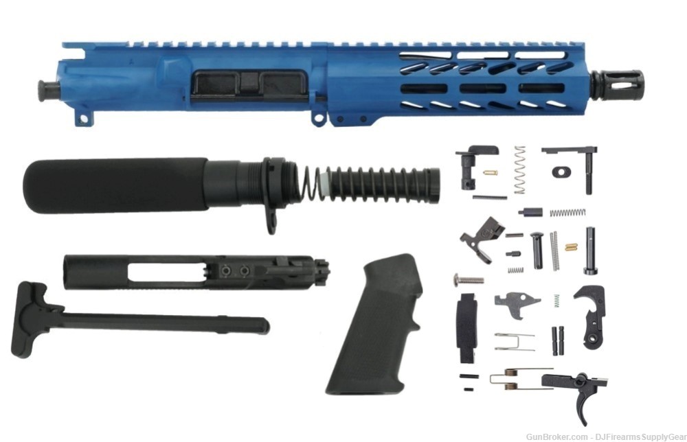 AR-15 5.56mm 7.5" Complete Upper Receiver w Complete Pistol Lower Parts Kit-img-0