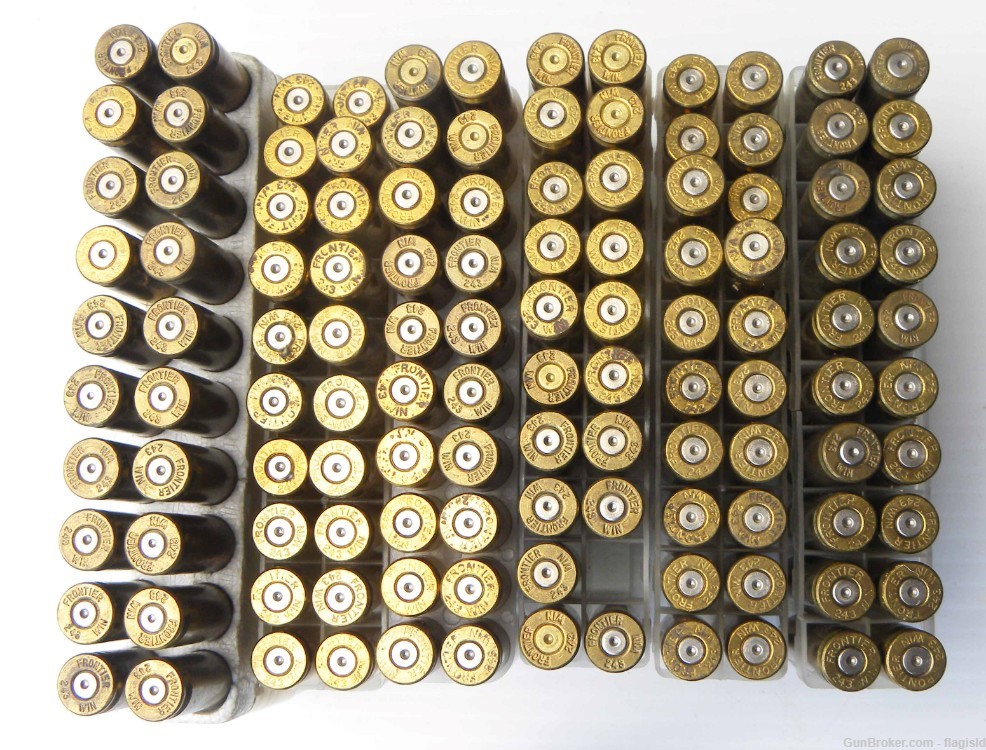 119 Rds of Hornady Frontier Brand 243 Win Fired Brass-img-1