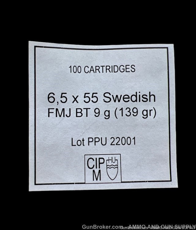 PPU 6.5x55 SWEDISH 139 GRAIN FMJ-BT 100 RNDS - 1 BAG AMMO - PENNY START-img-2