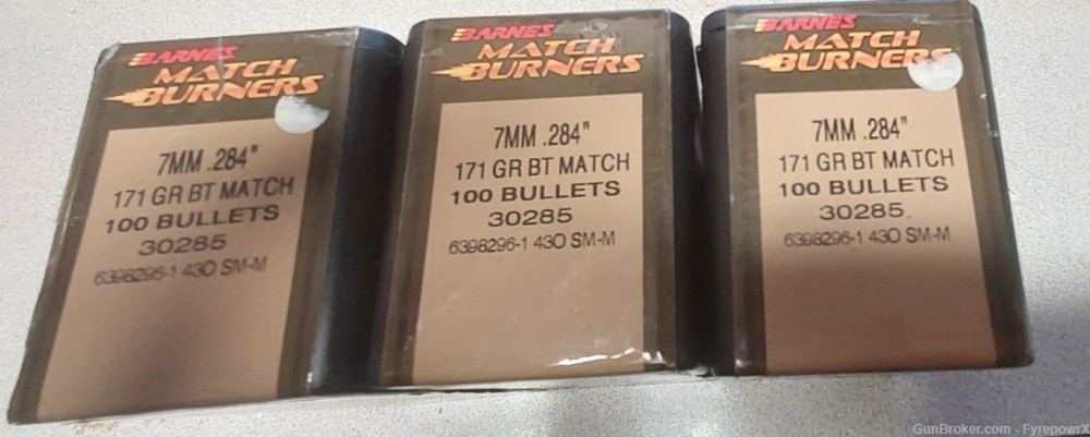 Barnes 7mm 171gr Match Burner bullets, 3 boxes / 300 count-img-0
