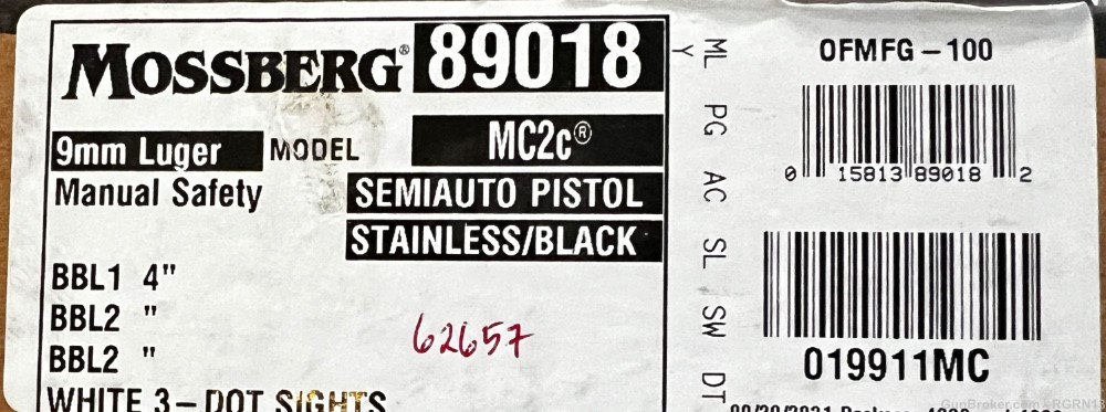 Mossberg MC2C 3.9" 9MM Pistol, 13& 15 round Stainless Steel - 89018 -img-7