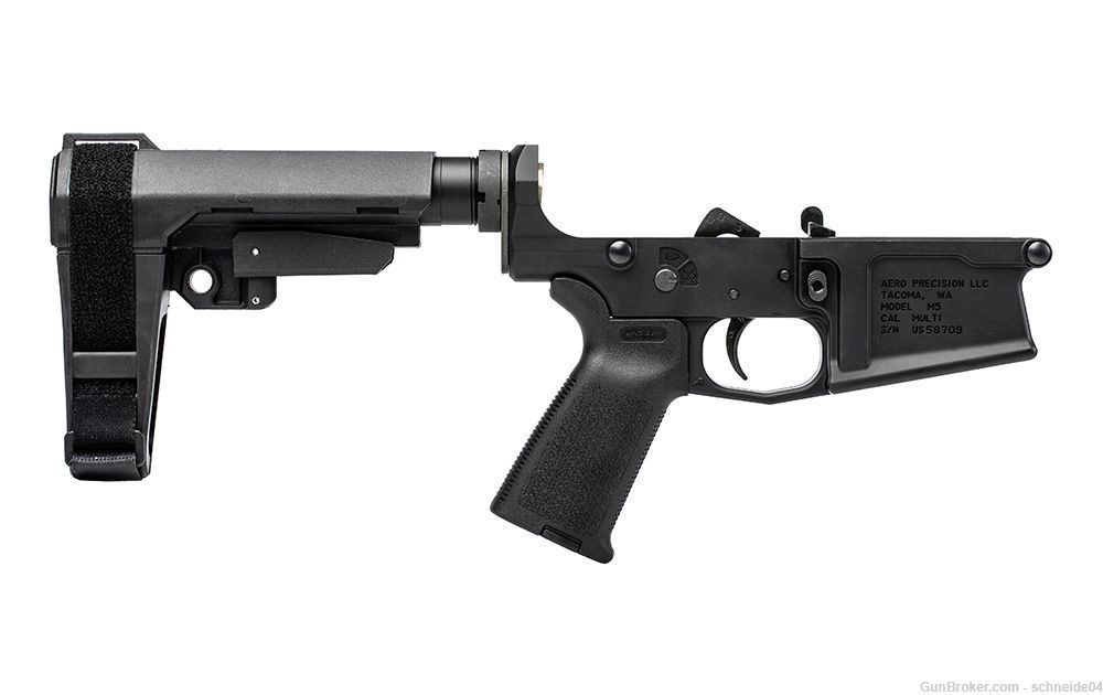 Aero Precision M5 (.308) Pistol Complete Lower Receiver with SBA3 Brace-img-0