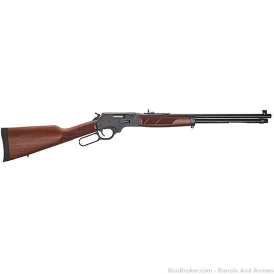 Henry H009G Lever Action Rifle, 30-30 Win, 20" Bbl, Side Gate, Blued, Wood -img-0