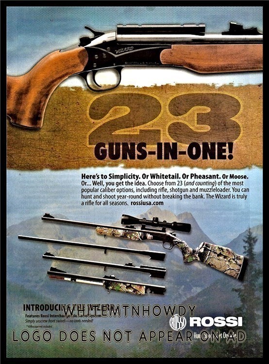 2010 ROSSI Wizard Rifle Shotgun PRINT AD-img-0