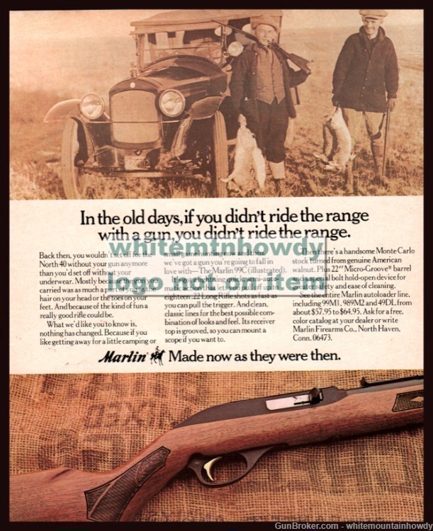1973 MARLIN Model 99-C .22 Long Rifle Original PRINT AD-img-0
