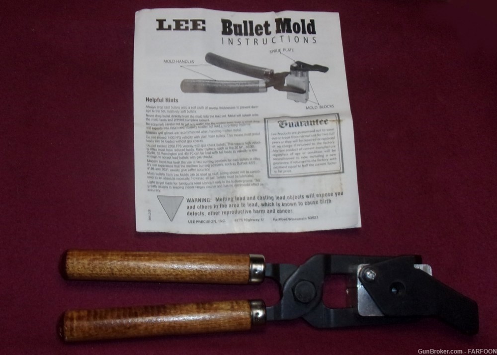 LEE 690 RB 492 GR. ROUND BALL BULLET MOLD & HANDLES-img-1