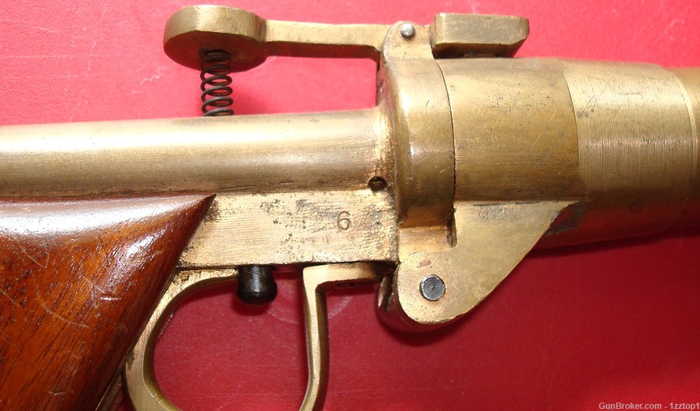 Prototype Brass British Schermuly Flare / Signal Gun - 1 inch Flares. -img-4