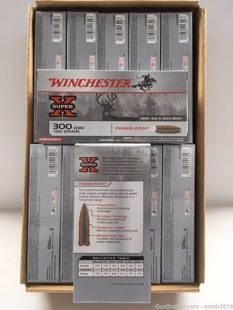 20 Rounds Winchester .300 WSM "180 GRAIN" Power- Point  FACTORY NEW!-img-3