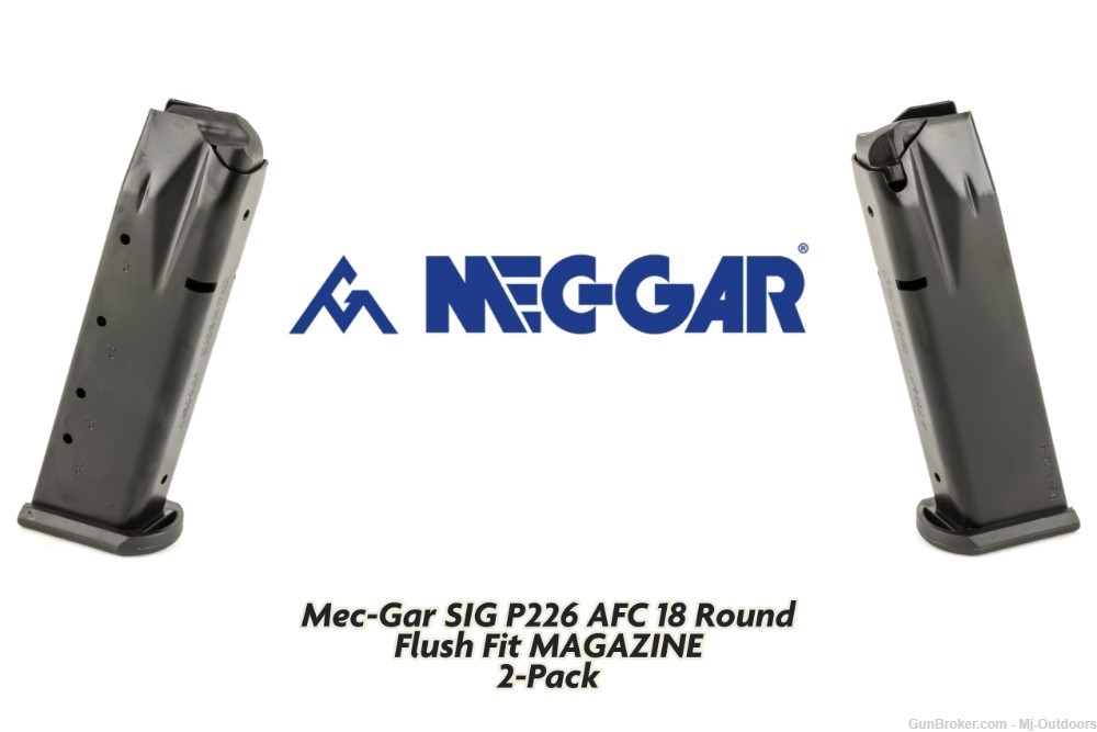 Mec-Gar SIG P226 Magazine 9mm Flush Fit - Afc Mecgar 18rd 2 Pack-img-0