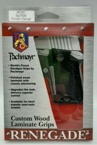 Pachmayr Renegade Charcoal Checkered Grip for Sig P938 NEW! # 63161-img-2