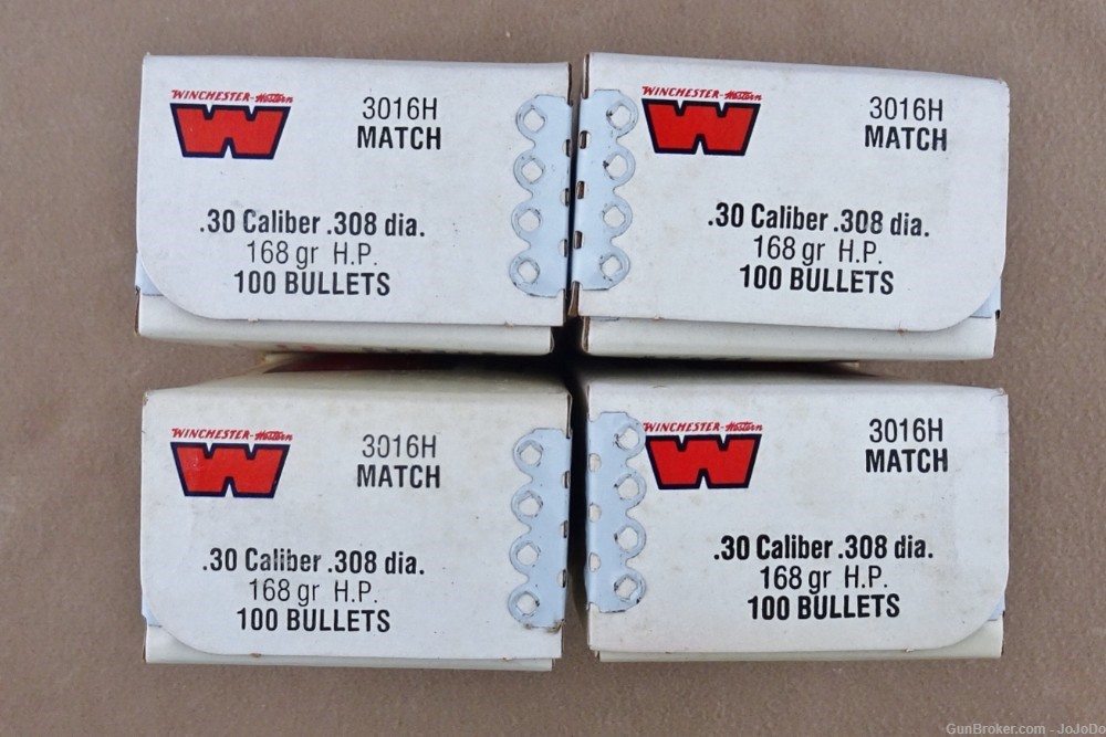 Winchester .30-caliber (.308 dia) 168gr H.P. Rifle Bullets (Qty: 400)-img-3