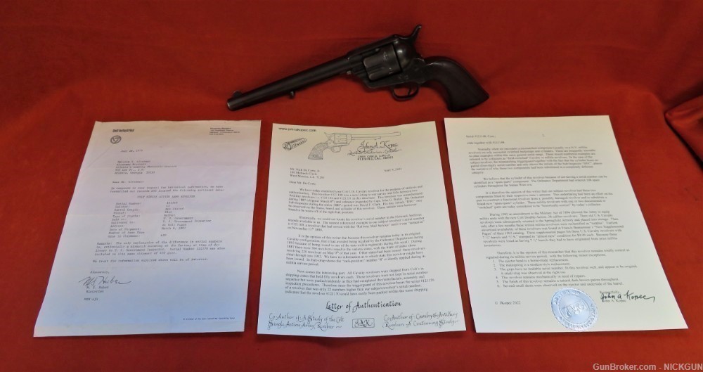 Colt SAA 45 7-1/2  U.S. Kopec letter & factory letter-img-0