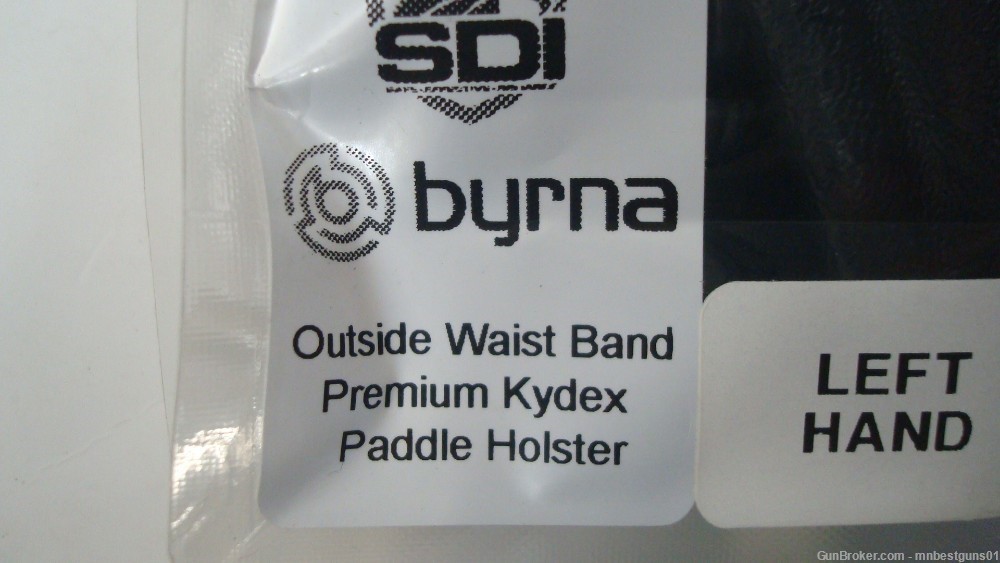 BYRNA Left Hand Pistol Holster BH68301 Outside Waist Band Style-Black Kydex-img-1