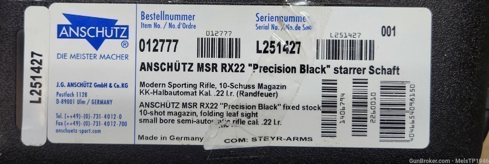 Like New in Box Anschutz MSR RX22 .22 LR-img-2