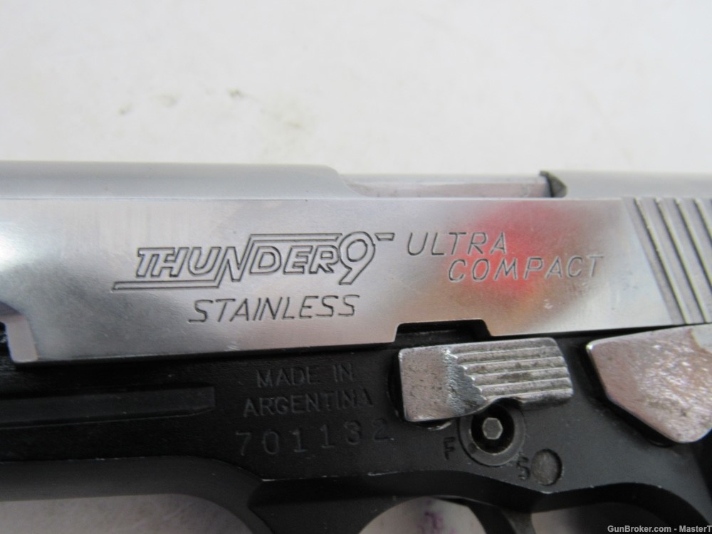 Bersa Thunder 9 Ultra Compact Stainless 9mm $.01 Start No Reserve-img-5