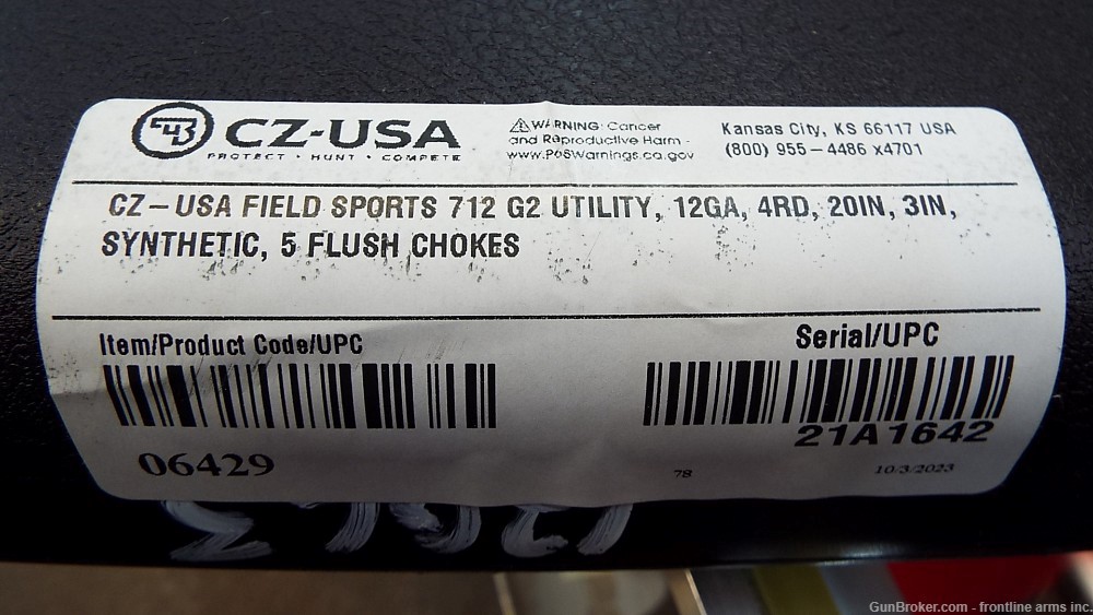 CZ-USA 712 Utility G2 12g 20" (14308)-img-6