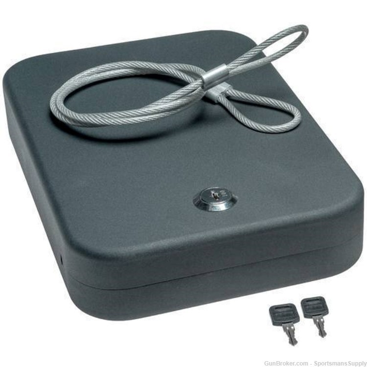 SnapSafe Lock Box with Cable 2 Keys X-Large Black Steel NIB!-img-0