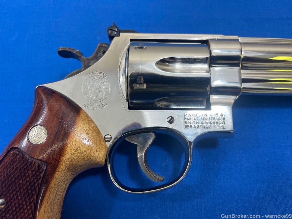 Excellent Smith & Wesson Model 57 (no dash) Nickel Revolver, 8 inch Barrel-img-2