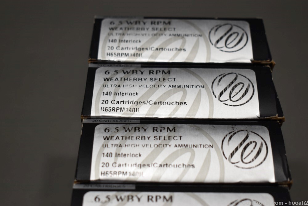 5 Boxes 100 Rds Weatherby Select 6.5 RPM 140G Interlock Ultra High Velocity-img-7
