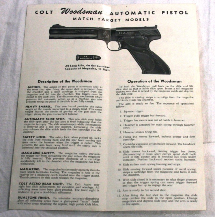Colt Woodsman - Match Target - Excellent Condition - W/Box and target-img-17